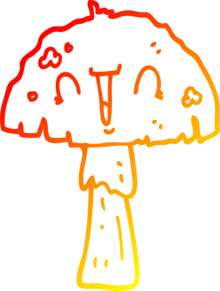 Bir insan tarafından çizilmiş bir mantarın sıcak gradyan çizimi