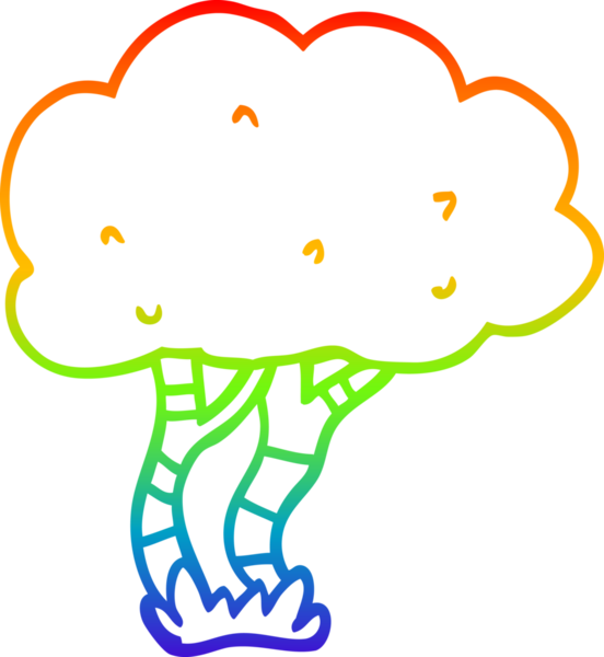 gökkuşağı gradyan çizgisi bir insan tarafından çizilmiş bir çizgi ağaç