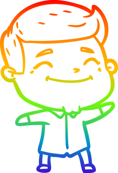 gökkuşağı gradyanı çizimi bir insan tarafından çizilmiş mutlu bir çizgi film adamı