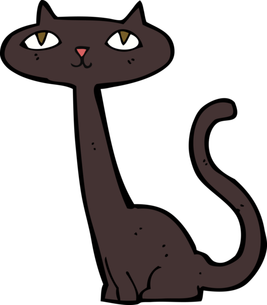 bir insan tarafından çizilmiş kara kedi çizgi filmi