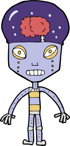 Bir insan tarafından çizilmiş garip robot.