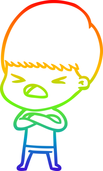 gökkuşağı gradyan çizgi çizimi bir insan tarafından çizilmiş stresli bir adam