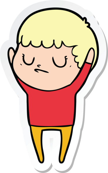 Bir insan tarafından çizilmiş huysuz bir çocuğun çıkartması.