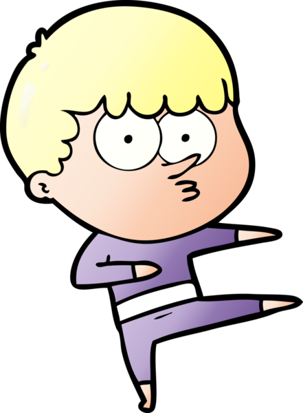 Bir insan tarafından çizilmiş, dans eden meraklı çocuk.