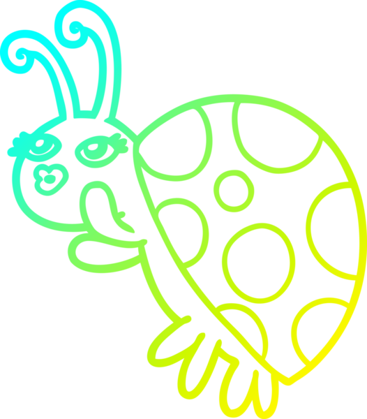 Bir insan tarafından çizilmiş bir uğur böceğinin soğuk çizgi çizimi