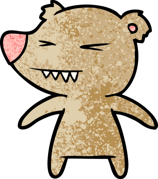 Bir insan tarafından çizilmiş kızgın ayı çizgi filmi.