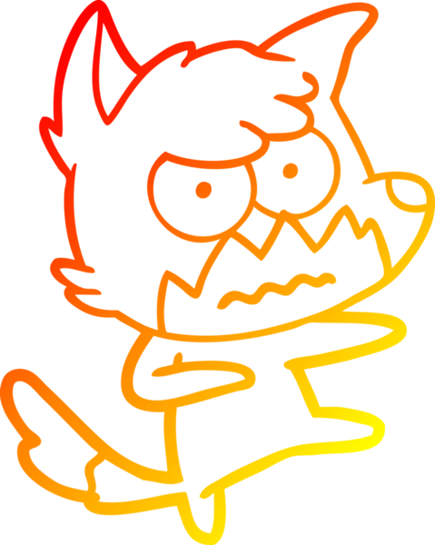 Bir insan tarafından çizilmiş kızgın tilki çizgi çizimi.