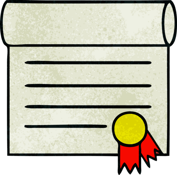 Bir insan tarafından çizilmiş sertifikanın grunge desen karikatürü