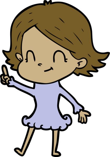 Bir insan tarafından çizilmiş karikatür dostu kız.