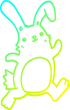 Bir insan tarafından çizilen çizgi film tavşanı çizimi.