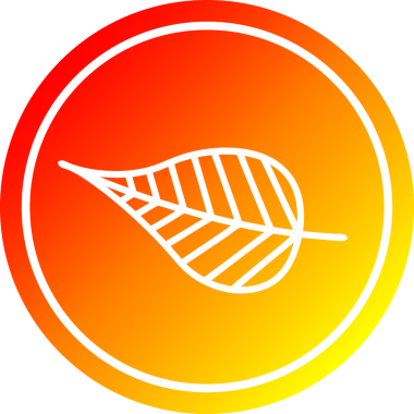 Bir insan tarafından çizilmiş doğal yaprak dairesel simgesi.