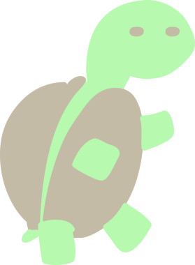 Bir insan tarafından çizilmiş kaplumbağa.