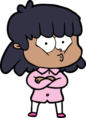 Bir insan tarafından çizilmiş ıslık çalan kız.