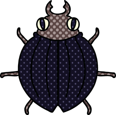 Bir insan tarafından çizilmiş çizgi roman tarzı tuhaf bir böcek.