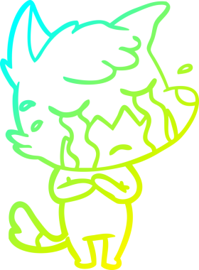 Bir insan tarafından çizilmiş ağlayan tilki çizgi filmi.