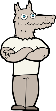 Bir insan tarafından çizilmiş bir kurt adam.