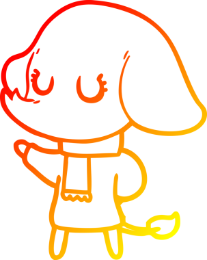 Bir insan tarafından çizilmiş şirin bir fil çizimi.