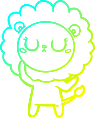 Bir insan tarafından çizilmiş karikatür aslanı çizimi.