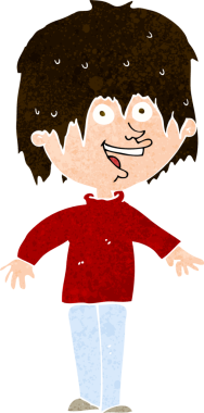 Bir insan tarafından çizilmiş heyecanlı bir çizgi film.