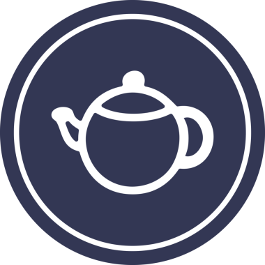 çay demliği dairesel simgesi bir insan tarafından çizilmiş.