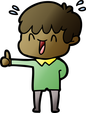 Bir insan tarafından çizilmiş gülen çocuk.