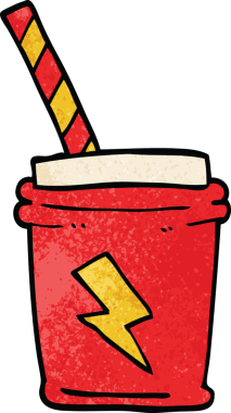 Çizgi film karalaması. Bir insan tarafından çizilen içeceği çıkar.