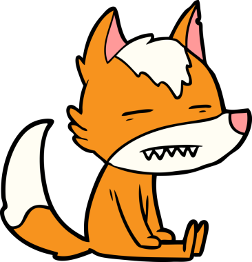 Bir insan tarafından çizilmiş tilki çizgi film karakteri