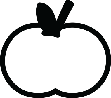 bir insan tarafından çizilmiş organik elma simgesi