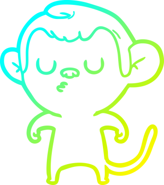 Bir insan tarafından çizilmiş bir çizgi maymun çizimi.