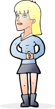 Bir insan tarafından çizilmiş bir karikatür kadını bekliyor.