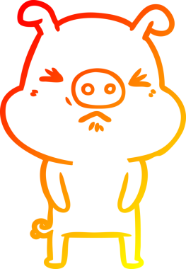 Bir insan tarafından çizilmiş bir çizgi filmin sıcak gradyan çizimi.