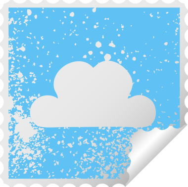 Bir insan tarafından çizilmiş kar bulutunun kareli çıkartması.