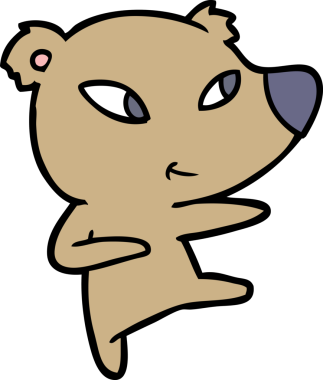 Bir insan tarafından çizilmiş sevimli çizgi film ayısı.