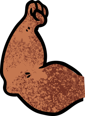 bir insan tarafından çizilmiş güçlü bir kol.