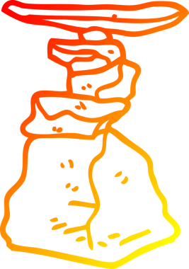 Bir insan tarafından çizilmiş bir karikatürün sıcak gradyan çizimi