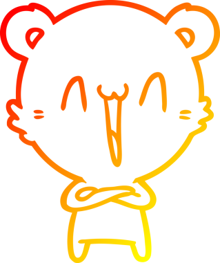 Bir insan tarafından çizilen mutlu ayı karikatürünü çiziyorum.