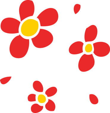 Bir insan tarafından çizilmiş karalama dekoratif çiçekler.