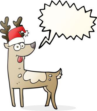 Bir insan tarafından çizilmiş serbest konuşma balonu karikatürü çılgın ren geyiği