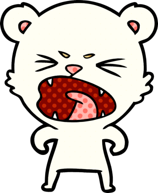 Bir insan tarafından çizilmiş kızgın kutup ayısı çizgi filmi.