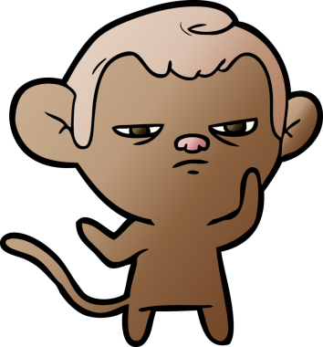 Bir insan tarafından çizilmiş çizgi maymun.