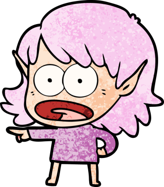 Bir insan tarafından çizilen elf kızı şok etti.