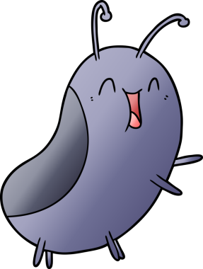 bir insan tarafından çizilmiş mutlu bir böcek.