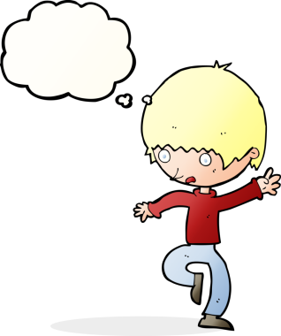 Bir insan tarafından çizilmiş düşünce baloncuğuyla panikleyen bir adam.