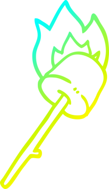 Bir insan tarafından çizilen çubuğa çizilmiş bir şekerlemenin soğuk gradyan çizgisi.