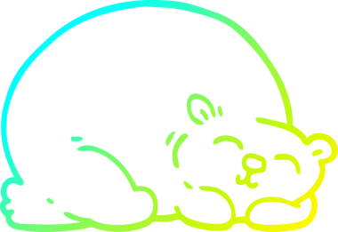 Mutlu kutup ayısı bir insan tarafından çizilmiş soğuk çizgi çizimi.