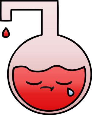 Bir insan tarafından çizilen bilimsel bir deneyin gölgelenmiş karikatürü.