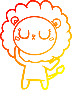 Bir insan tarafından çizilmiş karikatür aslanının sıcak çizgi çizimi