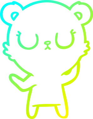 Bir insan tarafından çizilmiş barışçıl bir kutup ayısının soğuk çizgi çizimi.