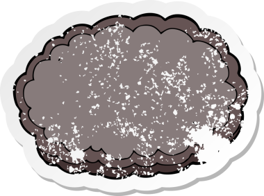 Bir insan tarafından çizilmiş karikatür yağmur bulutunun gerilimli yapıştırması