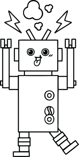 Bir insan tarafından çizilmiş robot çizimi